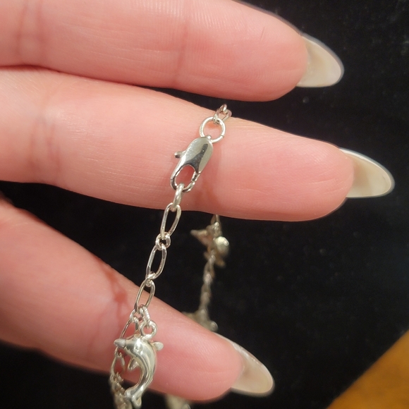 Sterling silver charm anklet - Picture 4 of 4